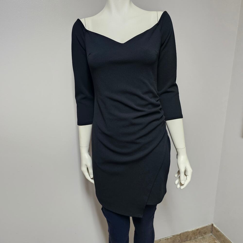 Lulus Baby Be Mine Black Off-the-Shoulder Bodycon Dress size Medium
